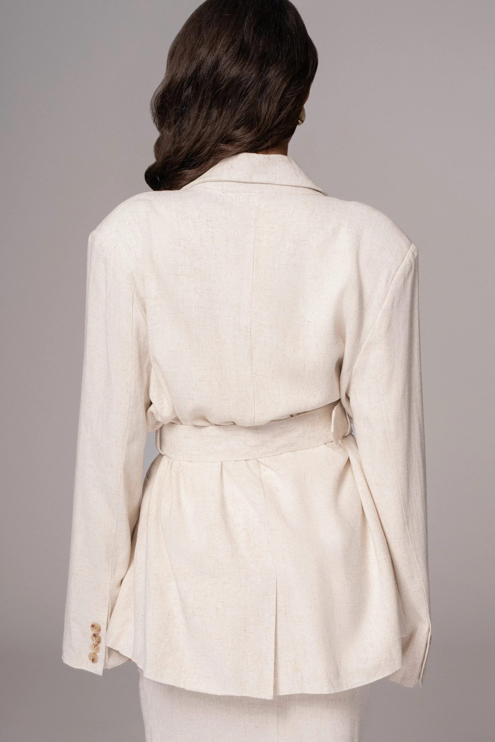 Natural Ocean Breeze Linen Blazer*JLUXLABEL Sale