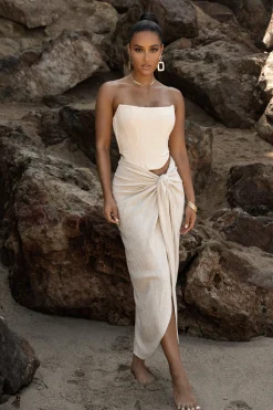 Natural SAYLOR LINEN SARONG*JLUXLABEL Hot