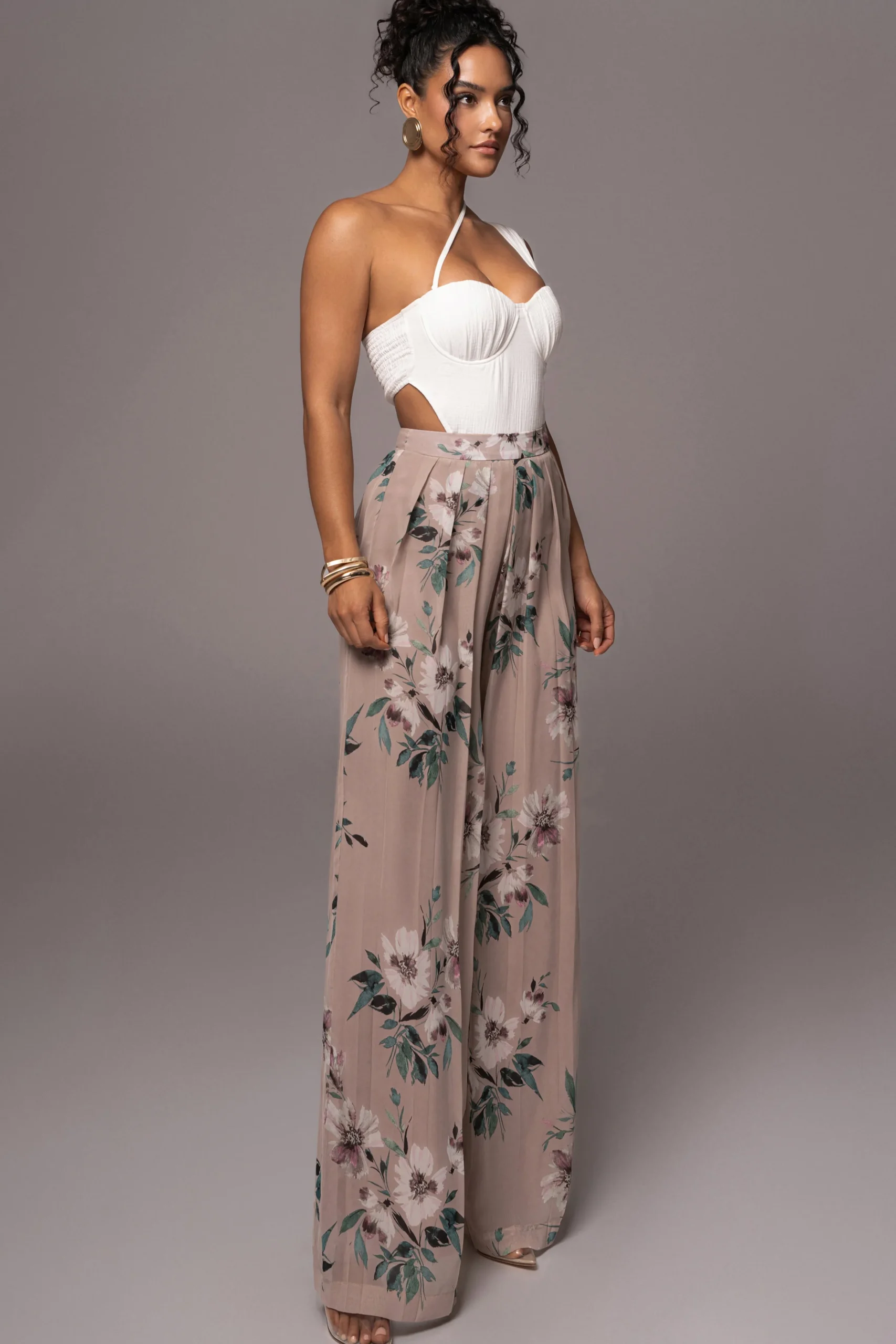 Natural Scenic One-Shoulder Linen Bodysuit*JLUXLABEL Hot