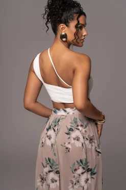 Natural Scenic One-Shoulder Linen Bodysuit*JLUXLABEL Hot