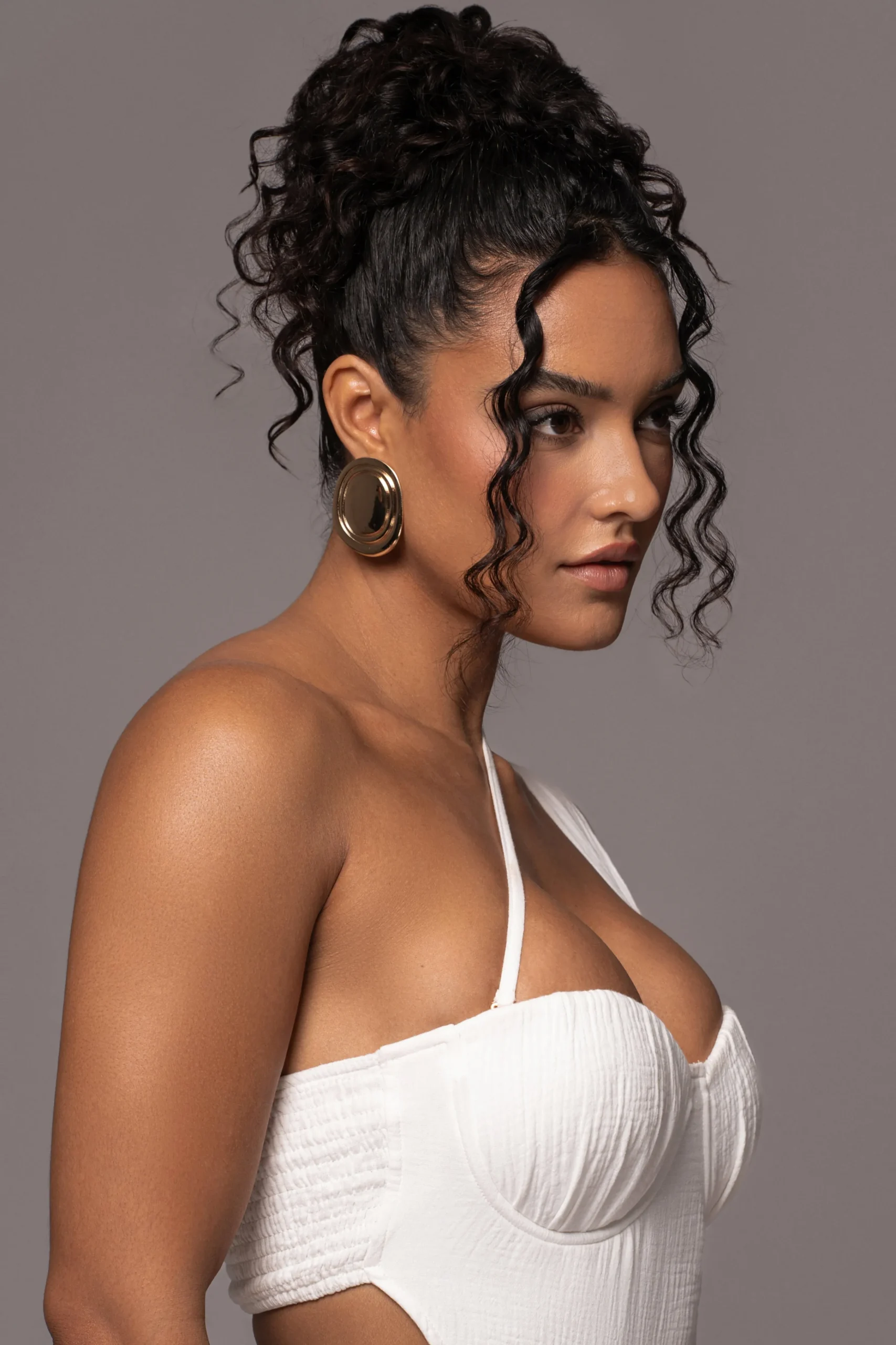 Natural Scenic One-Shoulder Linen Bodysuit*JLUXLABEL Hot