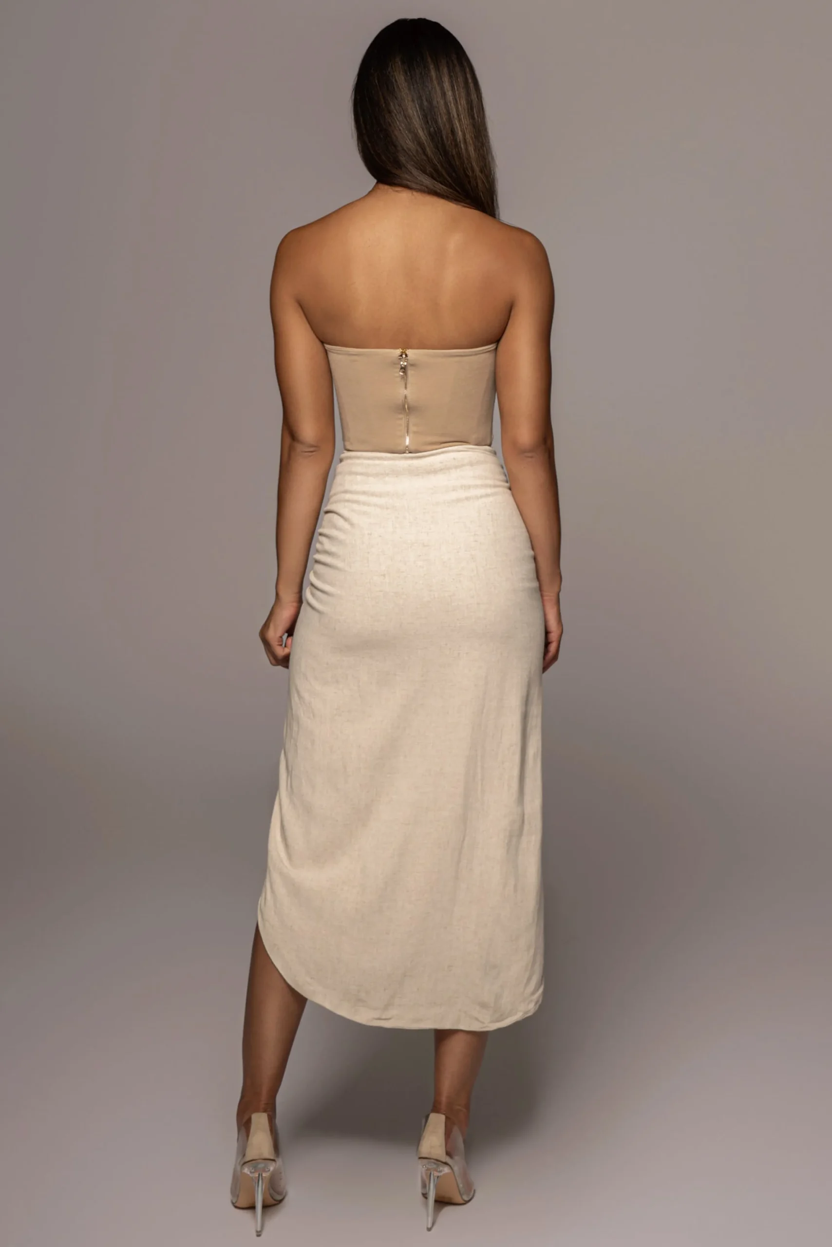 Natural Spring Ruched Linen Skirt*JLUXLABEL Outlet