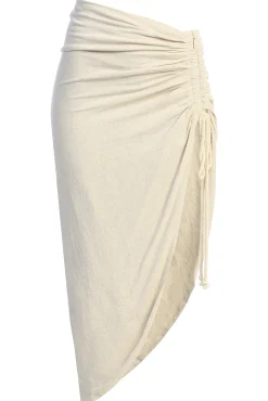 Natural Spring Ruched Linen Skirt*JLUXLABEL Outlet