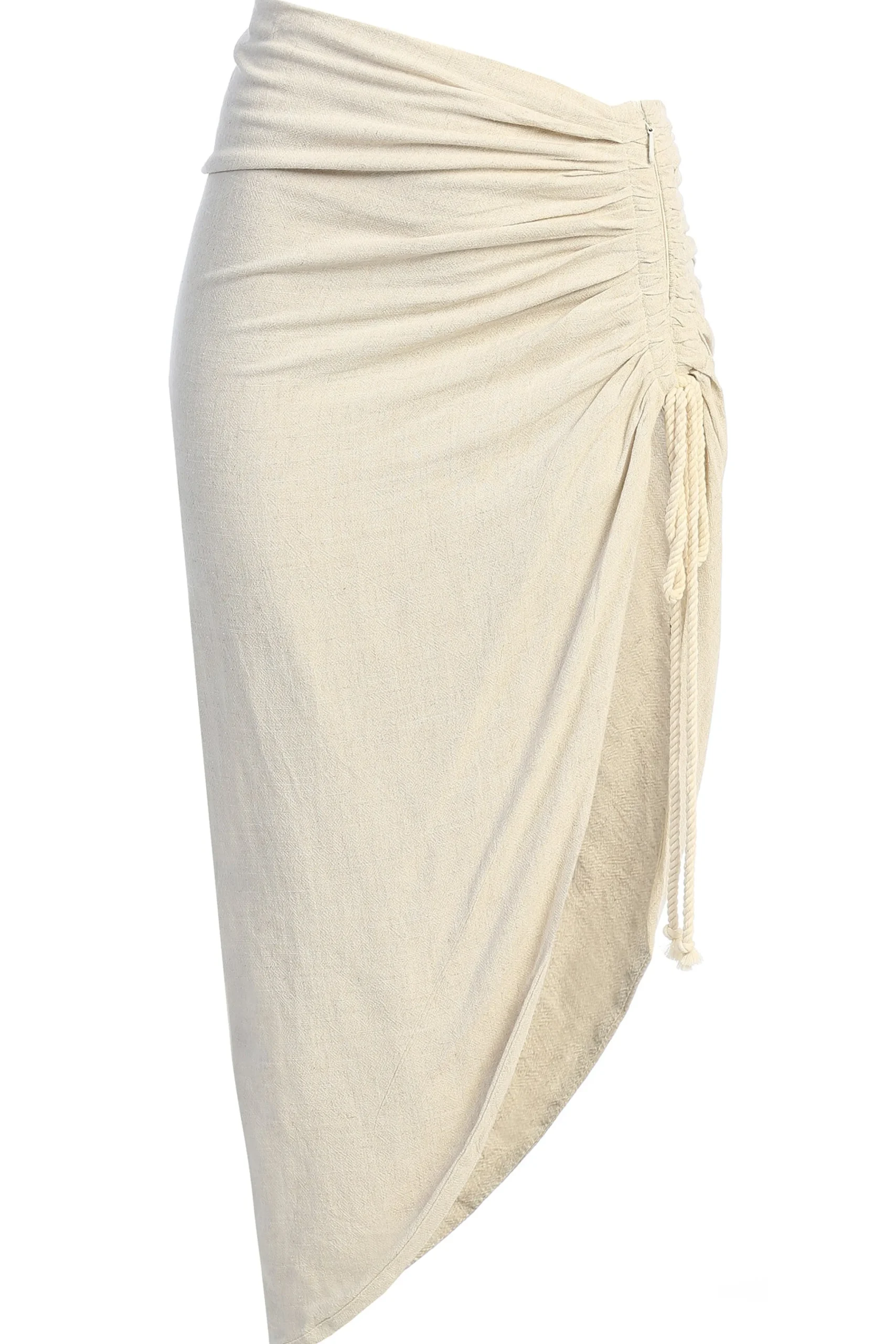 Natural Spring Ruched Linen Skirt*JLUXLABEL Outlet