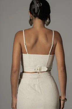 Natural Sunrise Linen Bustier*JLUXLABEL Online