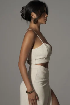 Natural Sunrise Linen Bustier*JLUXLABEL Online