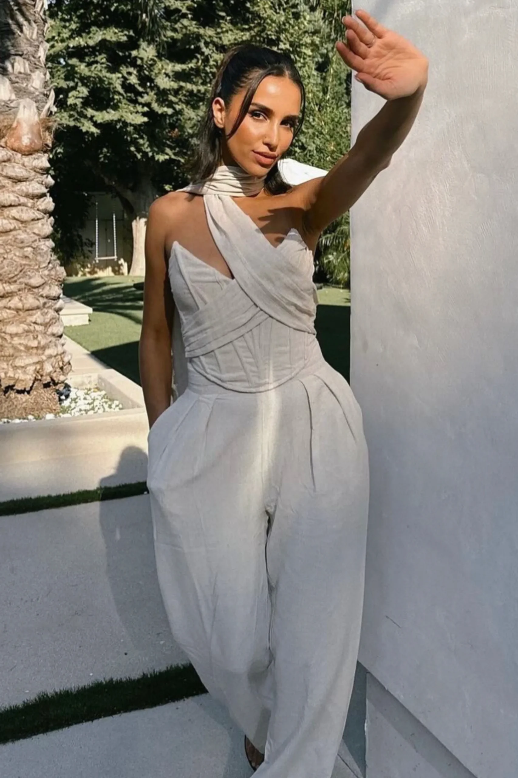 Natural Villa Views Linen Trousers*JLUXLABEL Outlet