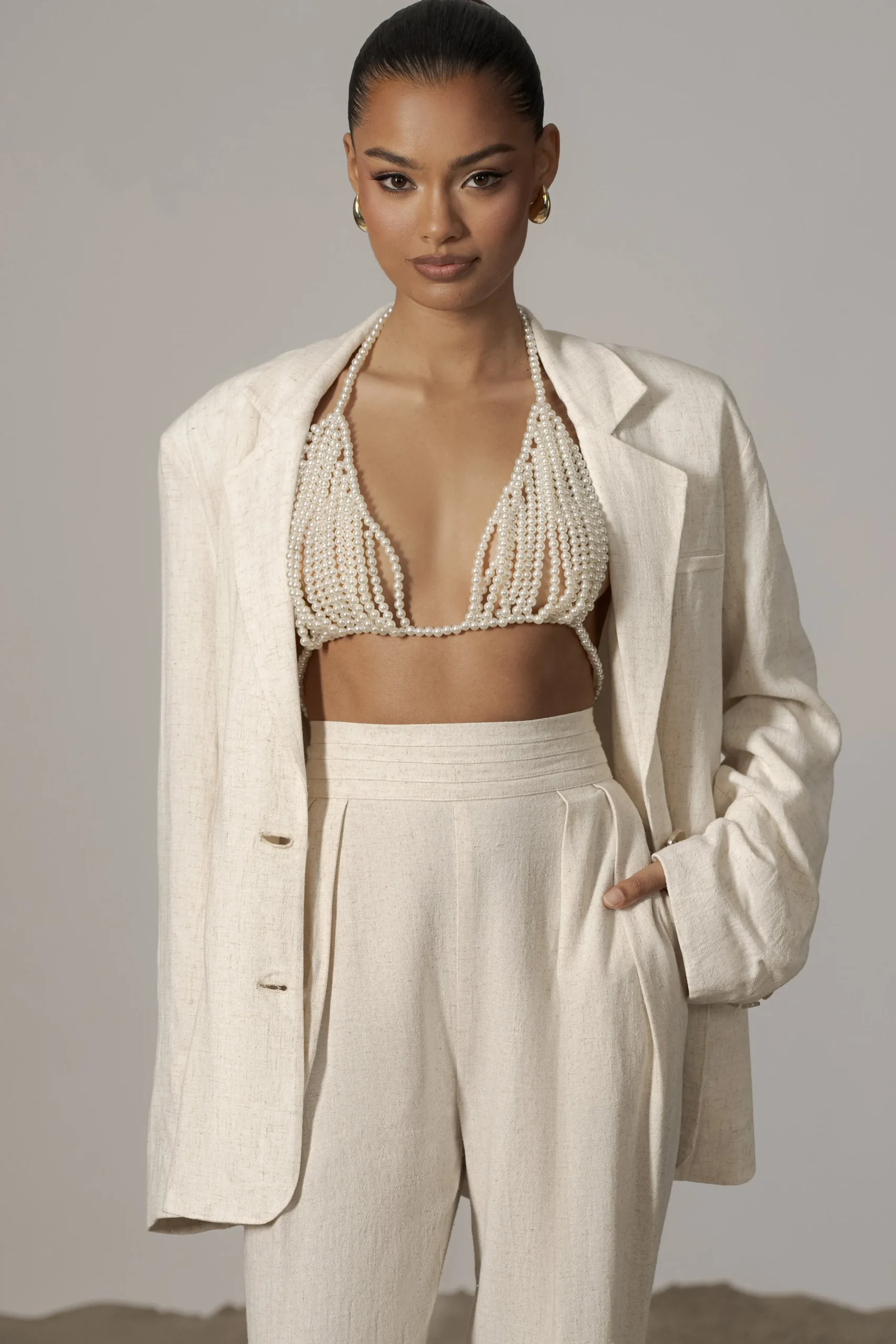 Natural Villa Views Linen Trousers*JLUXLABEL Outlet