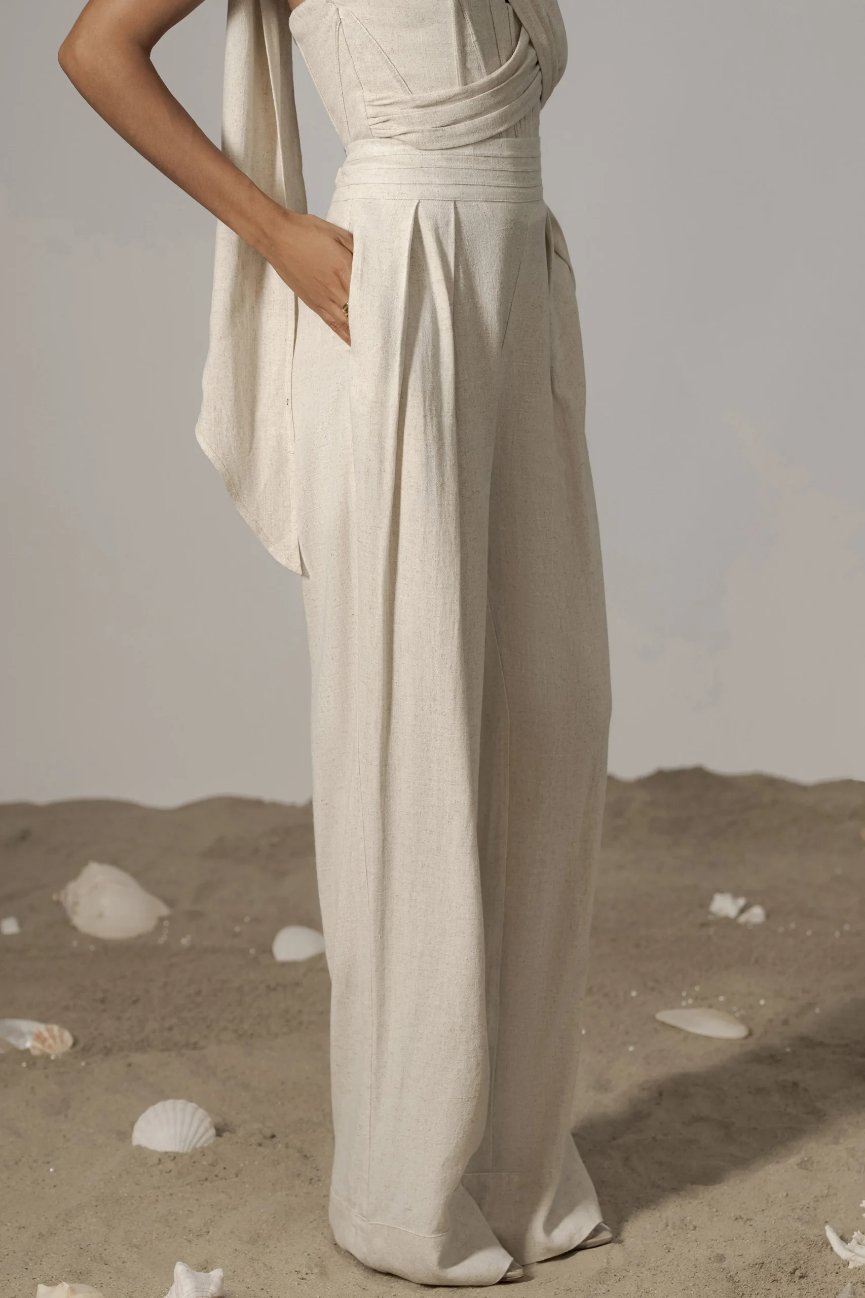 Natural Villa Views Linen Trousers*JLUXLABEL Outlet