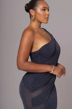 Navy Alari One Shoulder Maxi Dress*JLUXLABEL Online