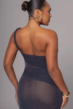 Navy Alari One Shoulder Maxi Dress*JLUXLABEL Online