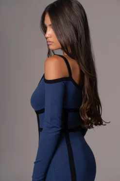 Navy Debora Knit Midi Dress*JLUXLABEL Sale