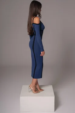 Navy Debora Knit Midi Dress*JLUXLABEL Sale