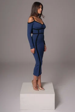 Navy Debora Knit Midi Dress*JLUXLABEL Sale