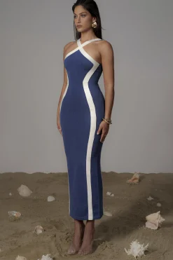 Navy Fabiola Contrast Maxi Dress*JLUXLABEL Sale