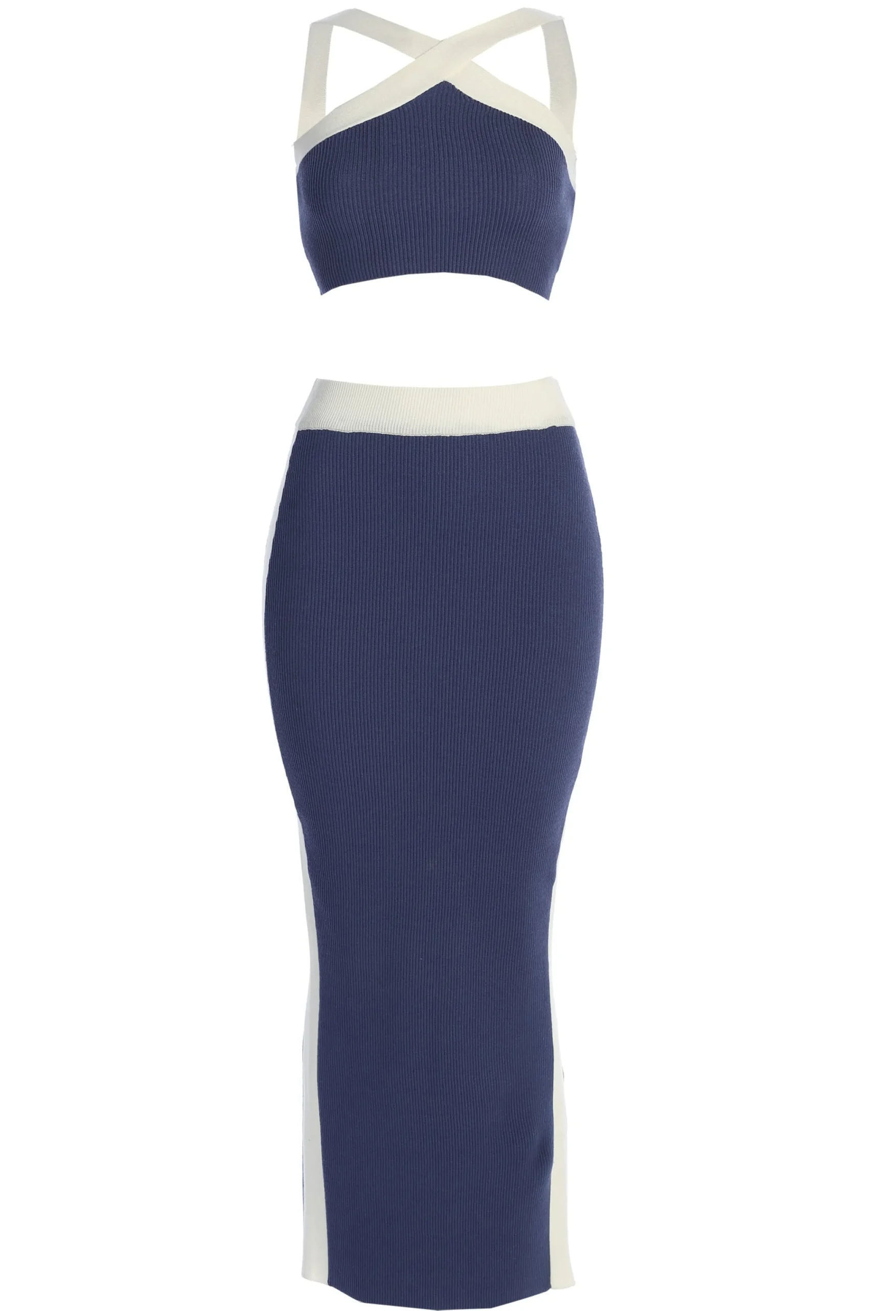 Navy Heartbreaker Two-Piece Skirt Set*JLUXLABEL Outlet