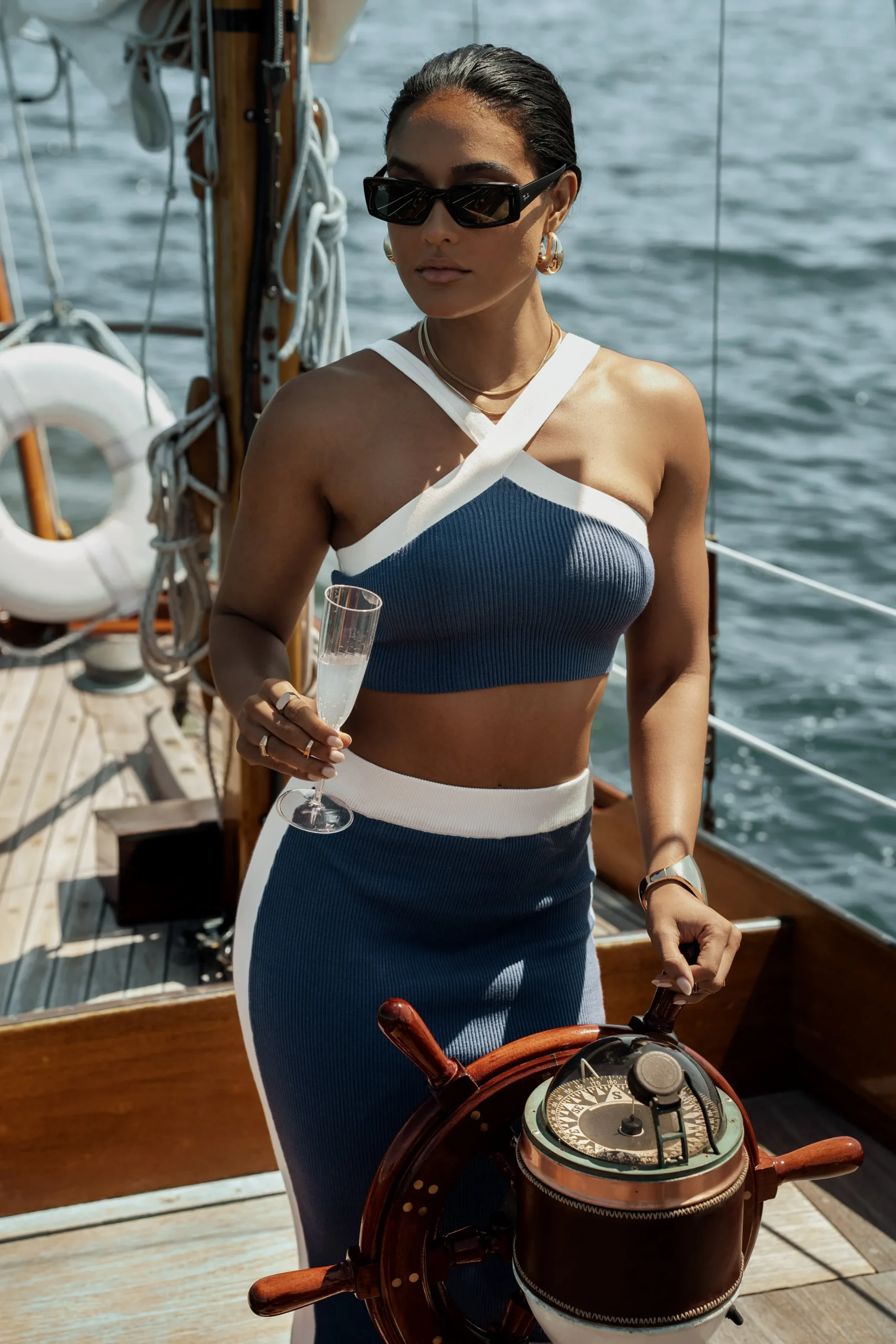 Navy Heartbreaker Two-Piece Skirt Set*JLUXLABEL Outlet