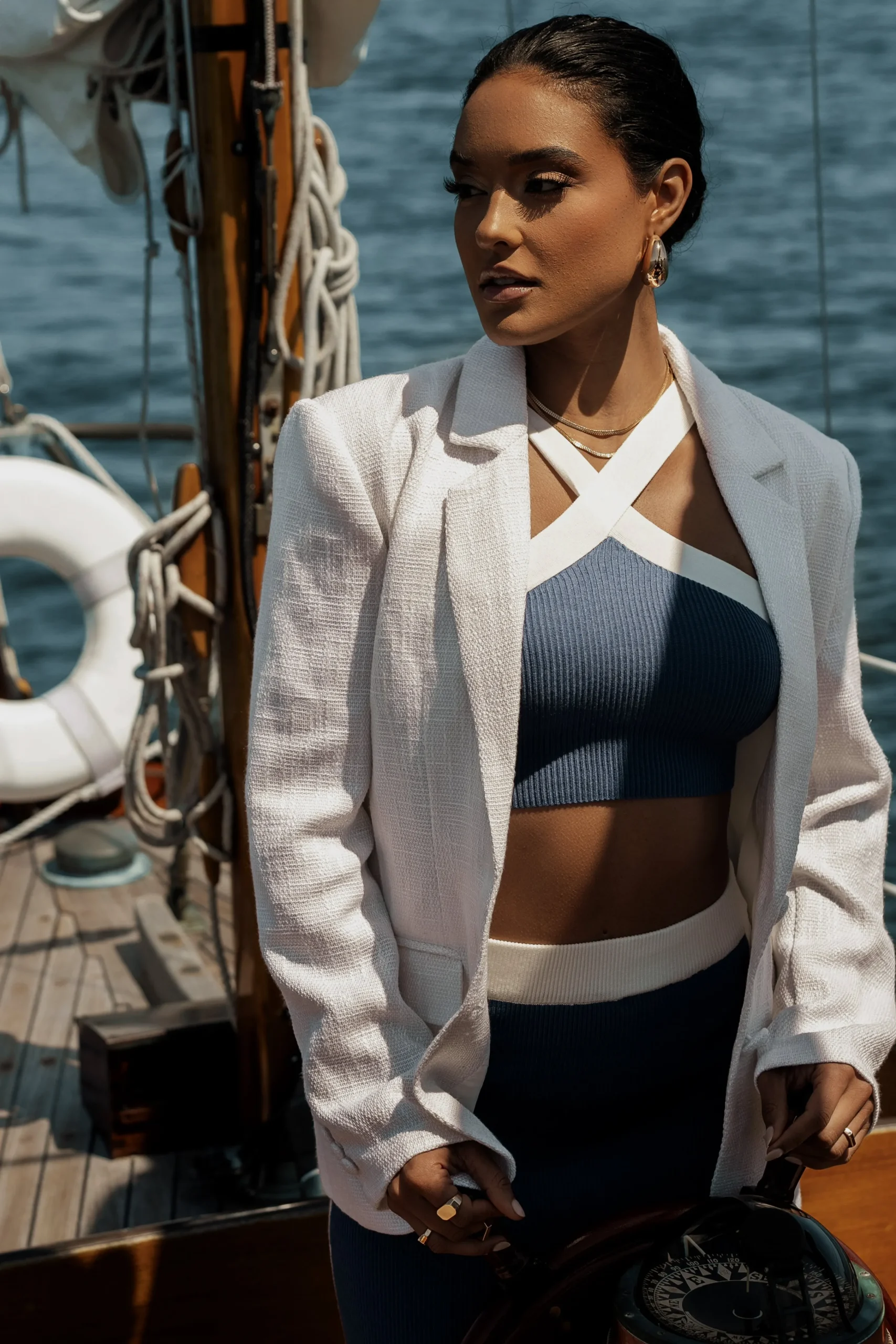 Navy Heartbreaker Two-Piece Skirt Set*JLUXLABEL Outlet