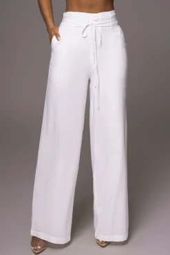 Off White Waverly Linen Trousers*JLUXLABEL Clearance