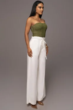 Off White Waverly Linen Trousers*JLUXLABEL Clearance