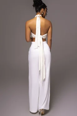 Off White Waverly Linen Trousers*JLUXLABEL Clearance