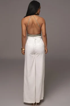 Off White Waverly Linen Trousers*JLUXLABEL Clearance