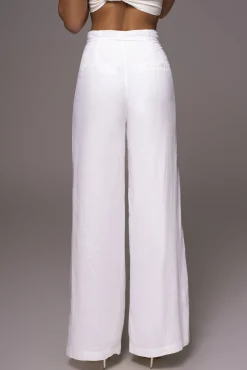 Off White Waverly Linen Trousers*JLUXLABEL Clearance