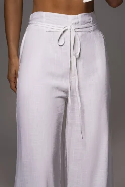 Off White Waverly Linen Trousers*JLUXLABEL Clearance