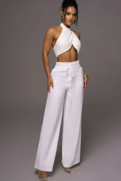 Off White Waverly Linen Trousers*JLUXLABEL Clearance