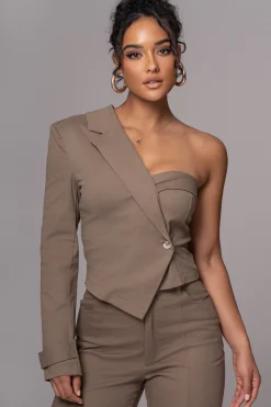 Olive Amal One Shoulder Top*JLUXLABEL Clearance