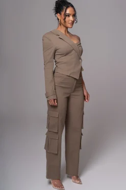 Olive Amal One Shoulder Top*JLUXLABEL Clearance