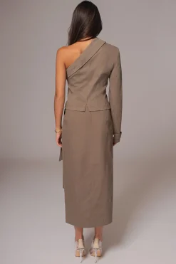 Olive Amal One Shoulder Top*JLUXLABEL Clearance