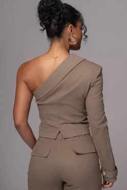 Olive Amal One Shoulder Top*JLUXLABEL Clearance
