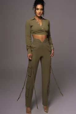 Olive Better Half Linen Utility Pants*JLUXLABEL Fashion