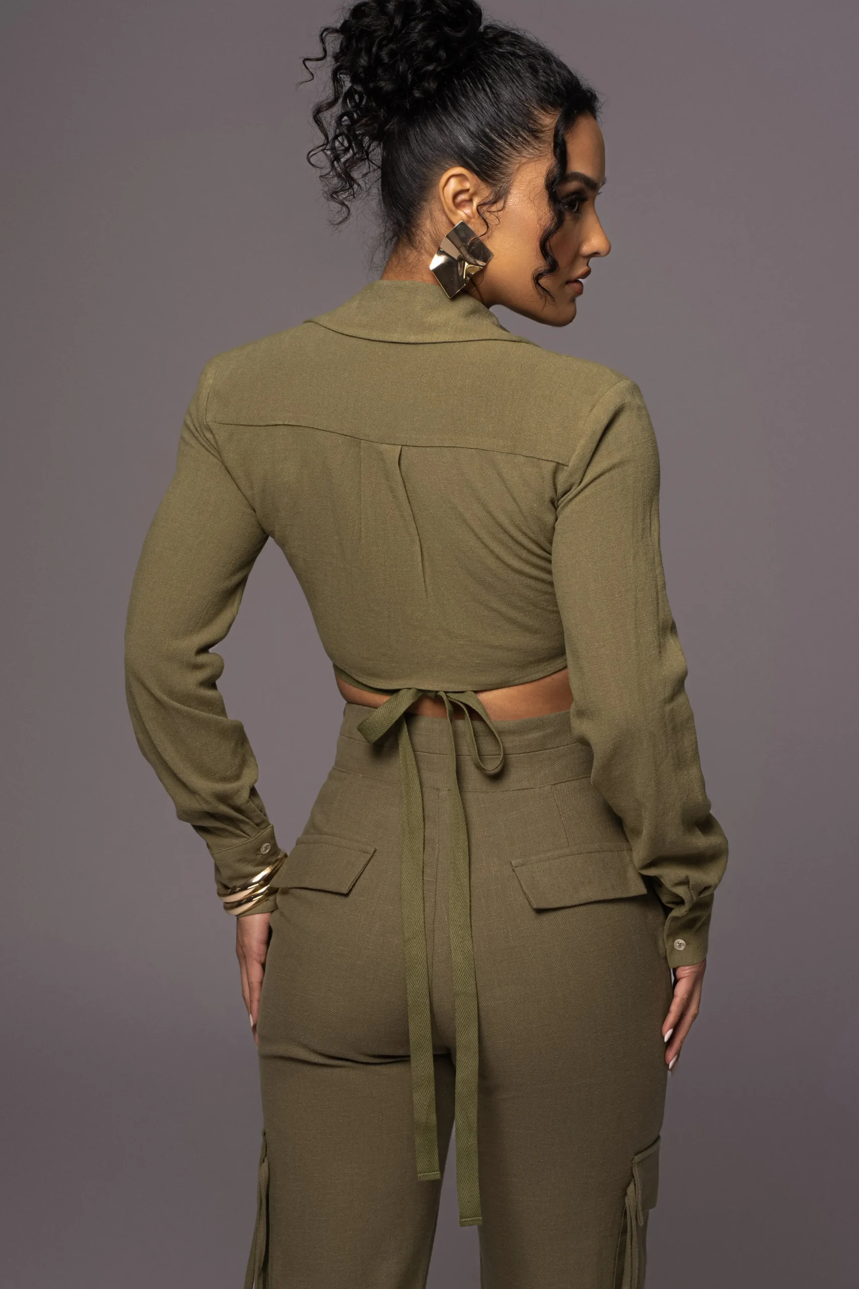 Olive Better Half Linen Utility Pants*JLUXLABEL Fashion