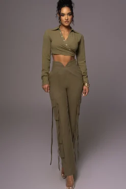 Olive Better Half Linen Utility Pants*JLUXLABEL Fashion