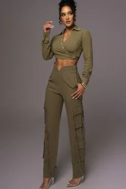 Olive Better Half Linen Utility Pants*JLUXLABEL Fashion