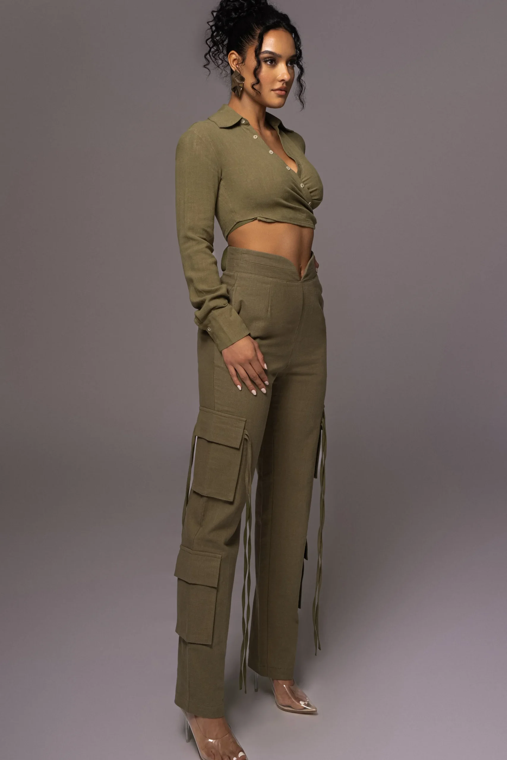 Olive Better Half Linen Utility Pants*JLUXLABEL Fashion