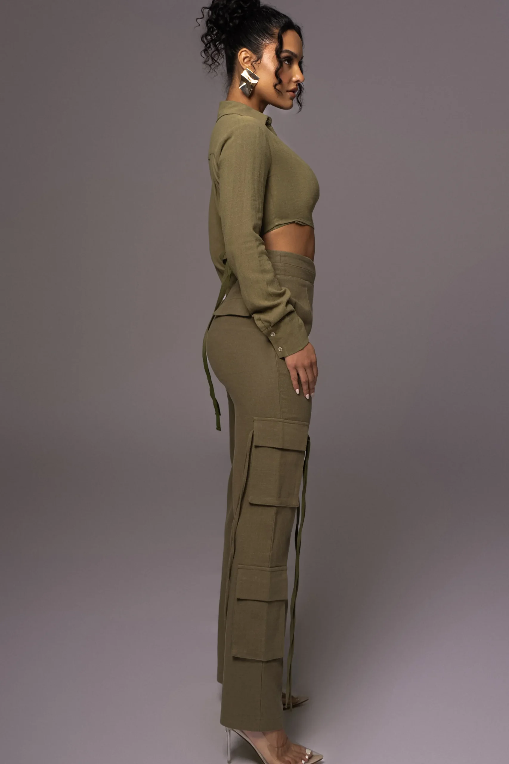 Olive Better Half Linen Utility Pants*JLUXLABEL Fashion