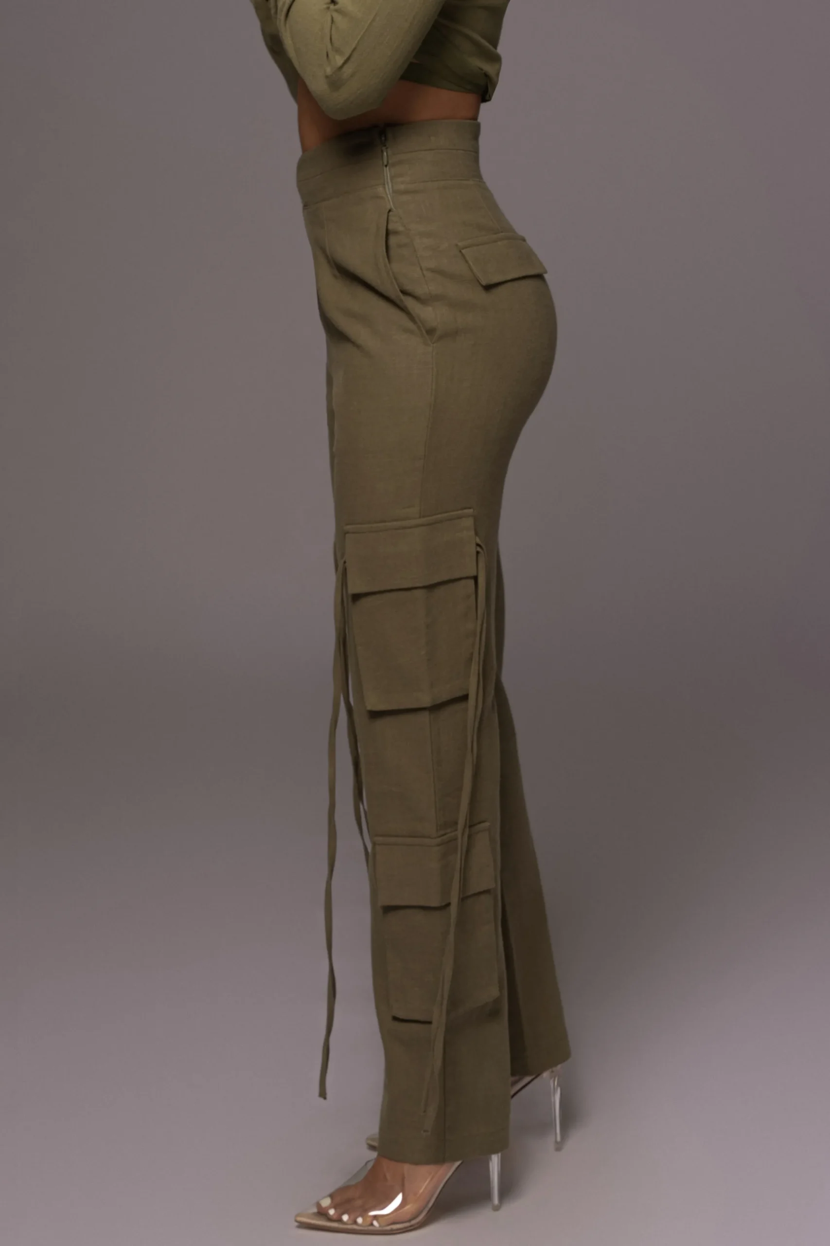 Olive Better Half Linen Utility Pants*JLUXLABEL Fashion