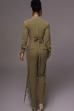 Olive Better Half Linen Utility Pants*JLUXLABEL Fashion