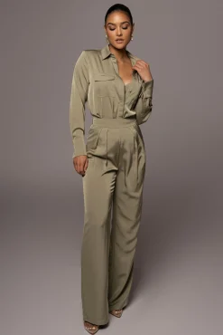 Olive Candice Trousers*JLUXLABEL Clearance