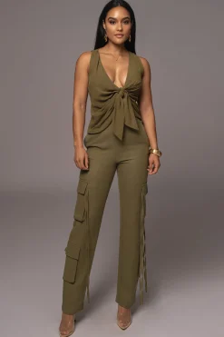 Olive Elicia Linen Top*JLUXLABEL Best