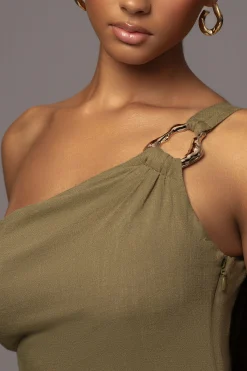 Olive Escape Linen Dress*JLUXLABEL Best