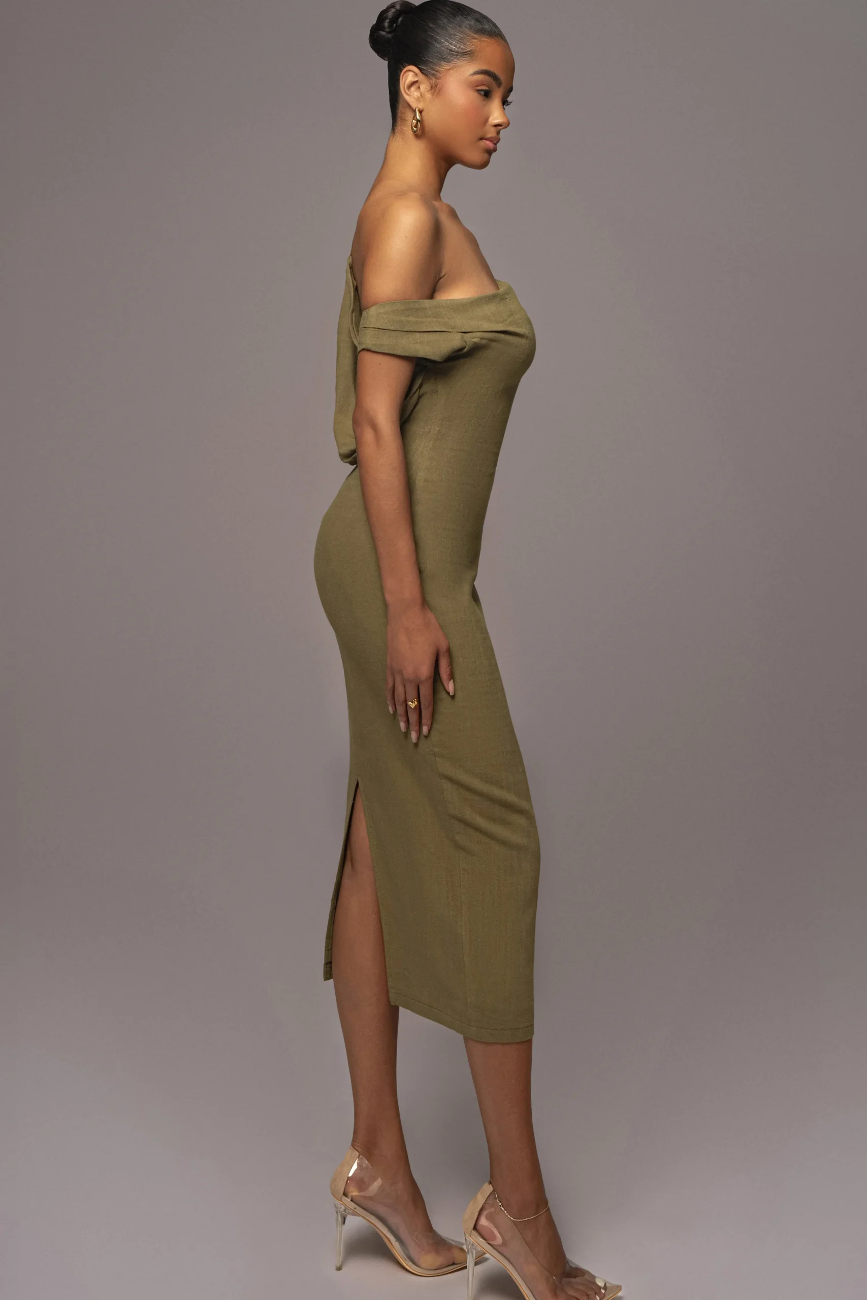 Olive Escape Linen Dress*JLUXLABEL Best