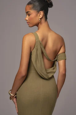 Olive Escape Linen Dress*JLUXLABEL Best