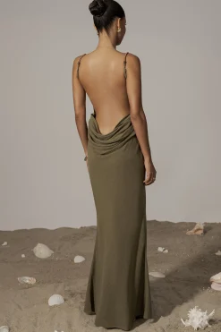 Olive Getaway Linen Maxi Dress*JLUXLABEL Sale