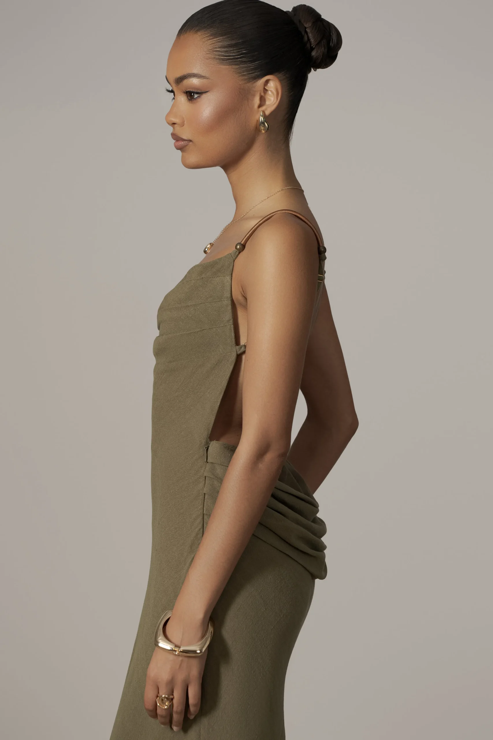 Olive Getaway Linen Maxi Dress*JLUXLABEL Sale