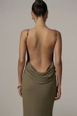 Olive Getaway Linen Maxi Dress*JLUXLABEL Sale