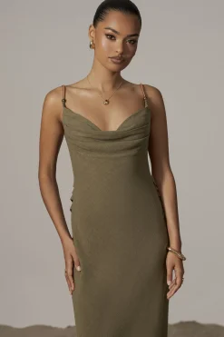 Olive Getaway Linen Maxi Dress*JLUXLABEL Sale